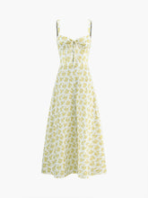 Langes Camisole-Kleid mit Blumenmuster und Knoten